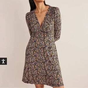 Boden Floral Long Sleeve Dress - Multicolor